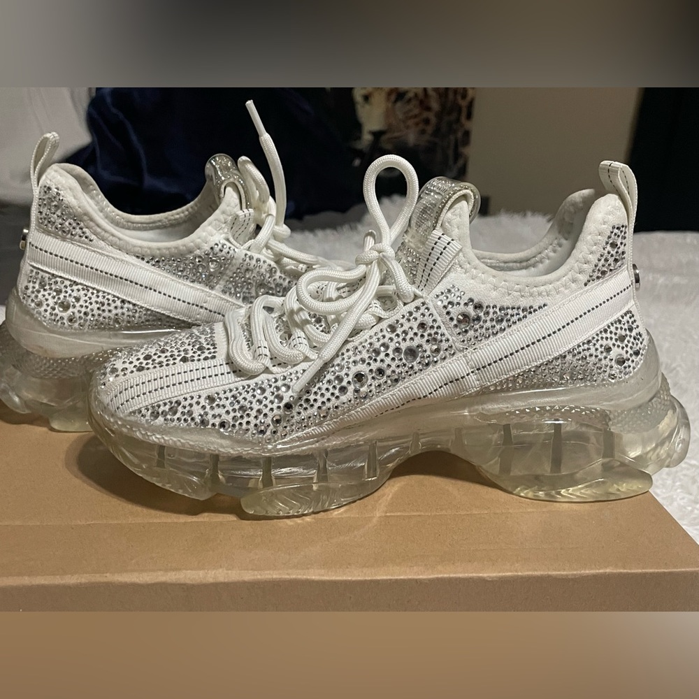 Rhinestone tennis shoes Steve Madden